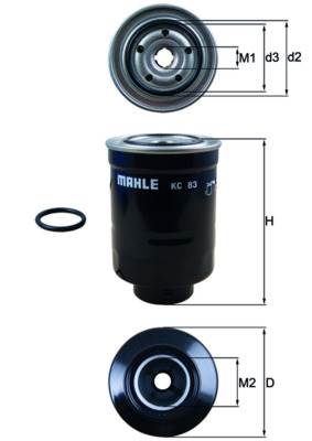 MAHLE KC 83D - Üzemanyagszűrő MAZDA MITSUBISHI SUBARU TOYOTA VW