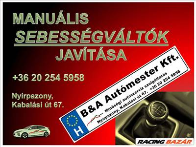 Manuális sebességváltók javitása,felújítása  (személyautó,haszonjármű)