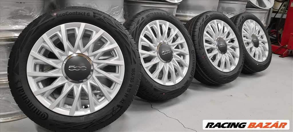 4x98 Új/demó Gyári Fiat 500 alufelni Continental 185/55 R15 nyári gumikkal 1. kép