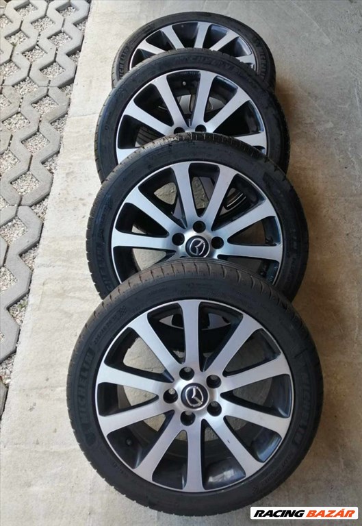  5x114.3 lyukosztású 17" újszerű alufelni, rajta 225/45 újszerű Michelin nyári gumi gumi  2. kép