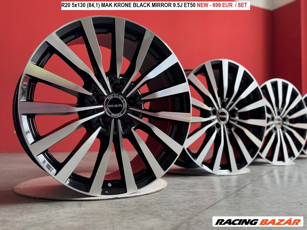 R20 5x130 (84,1) MAK KRONE BLACK MIRROR 9.5J ET50  új felnik, alufelnik 20" 1. kép