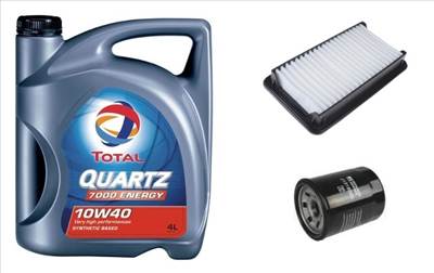 Suzuki Sx4 olajcsere szett 1.5-1.6 benzin 2009.08-ig  levegőszűrő, olajszűrő, Total Quartz 7000 10w40 4L (13780-79J00, 16510-61A01)