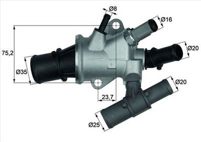 MAHLE TI 168 88 - termosztát, hűtőfolyadék FIAT