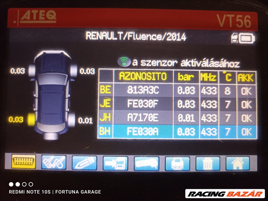 5x114,3 16" Renault használt lemezfelni garnitúra +TPMS (R550) 9. kép