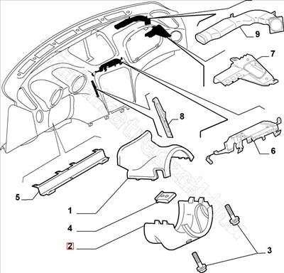 Alsó kormány burkolat ALFA ROMEO 156 - FIAT eredeti 156034454