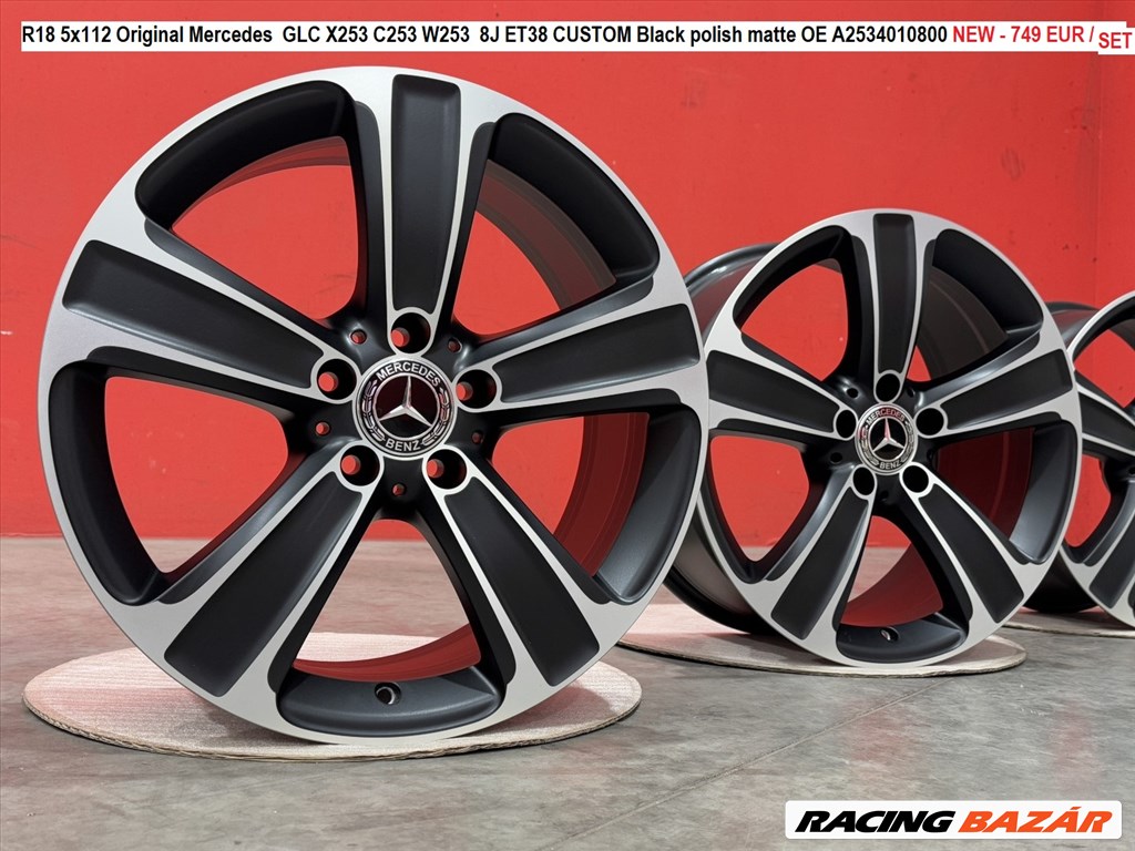 R18 5x112 Original Mercedes  GLC X253 C253 W253  8J ET38 CUSTOM Black polish matte 1. kép