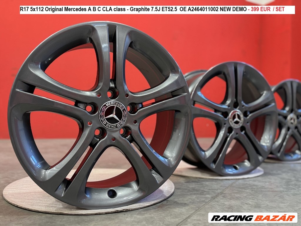 R17 5x112 Original Mercedes A B C CLA class - Graphite gyári alufelnik 1. kép