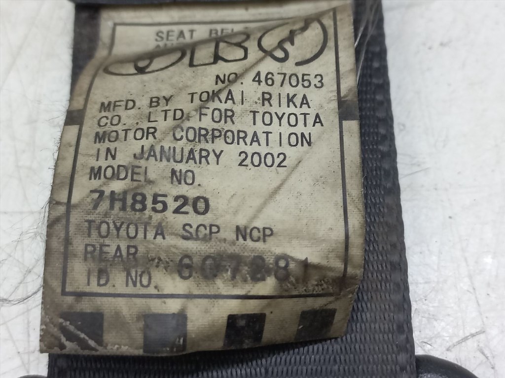 TOYOTA YARIS I (P10) 1.4 D-4D (NLP10_) Bal hátsó Biztonsági Öv #13954# C085407 12. kép