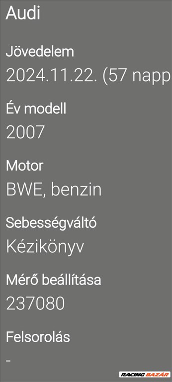 Audi A4 (B6/B7) 2.0 TFSI Motor  bwe20tfsi 4. kép