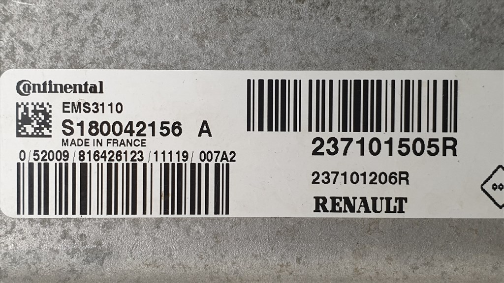510868 Renault Clio 3, 2009, Motorvezérlő, ECU, S180042156A, 237101505R, Cotinental. 2. kép