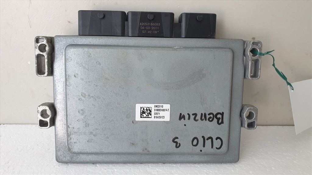510868 Renault Clio 3, 2009, Motorvezérlő, ECU, S180042156A, 237101505R, Cotinental. 5. kép