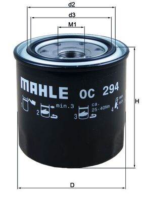MAHLE OC 294 - olajszűrő TOYOTA