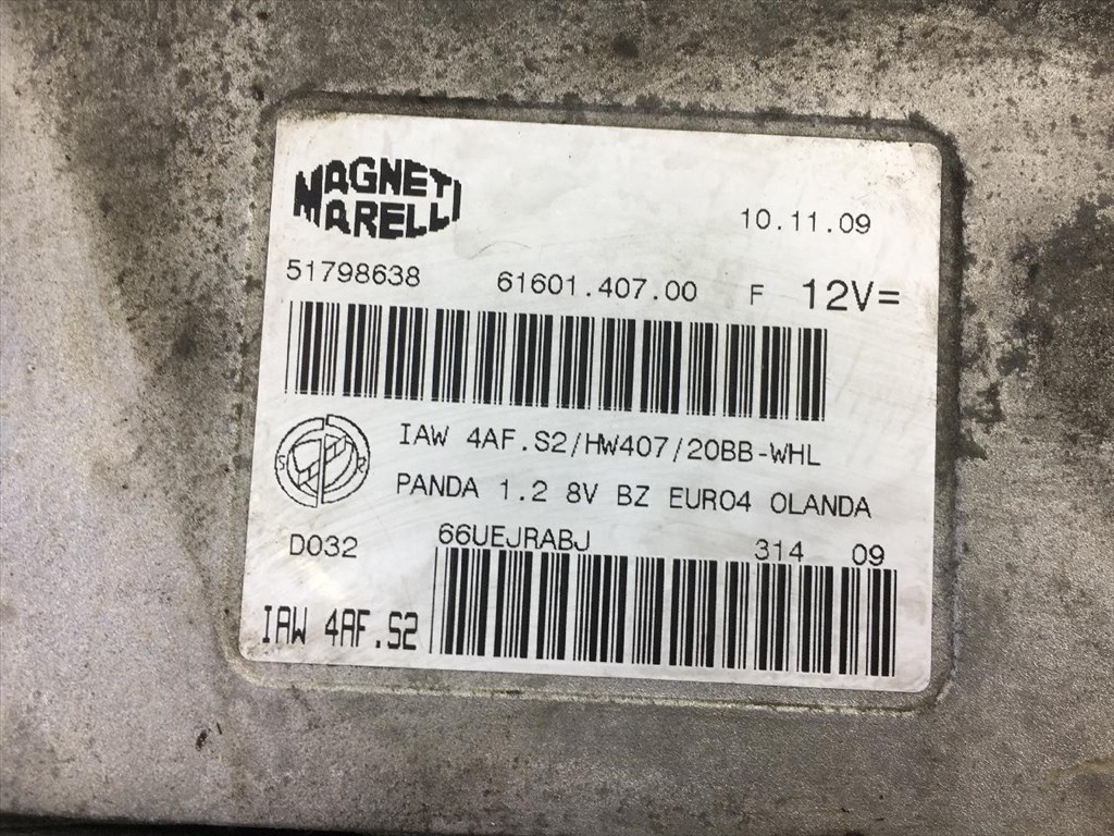 Fiat Panda 2003-2010 1.2 8v benzines motorvezérlő szett! ECU+body computer+gyújtáskapcsaoló+1 db bicskakulcs 51798638 2. kép