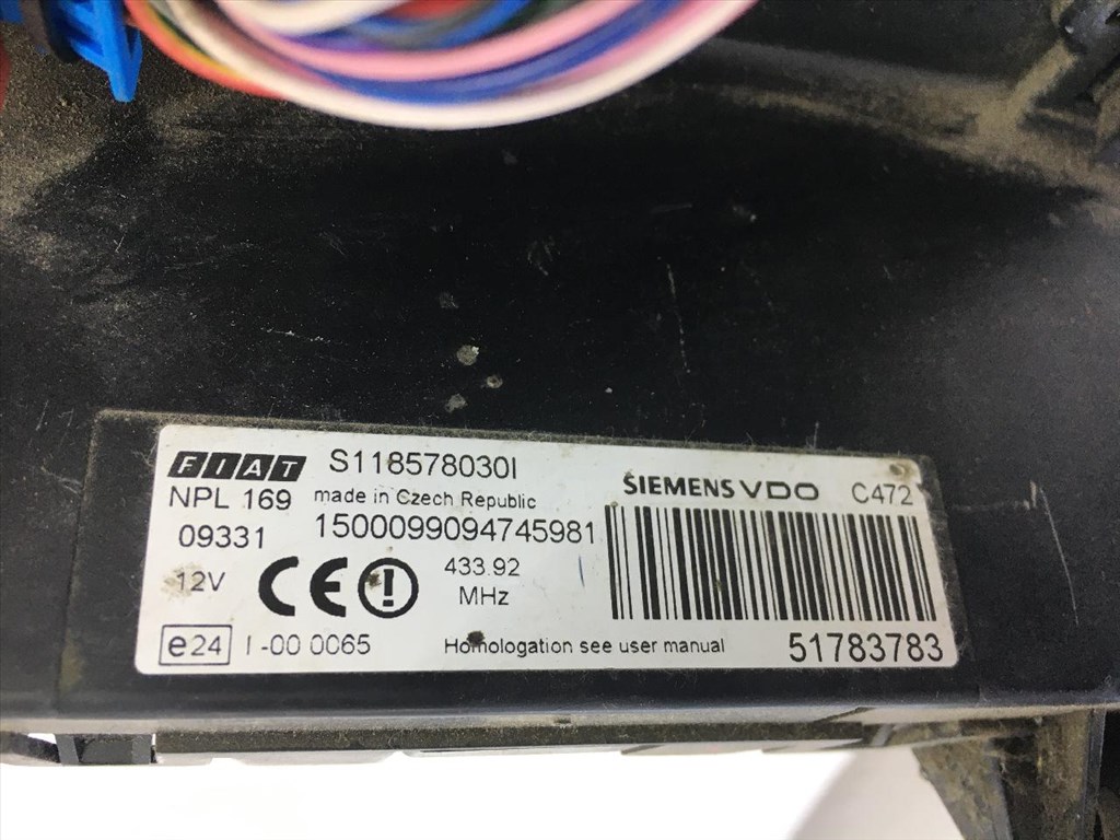 Fiat Panda 2003-2010 1.2 8v benzines motorvezérlő szett! ECU+body computer+gyújtáskapcsaoló+1 db bicskakulcs 51798638 3. kép