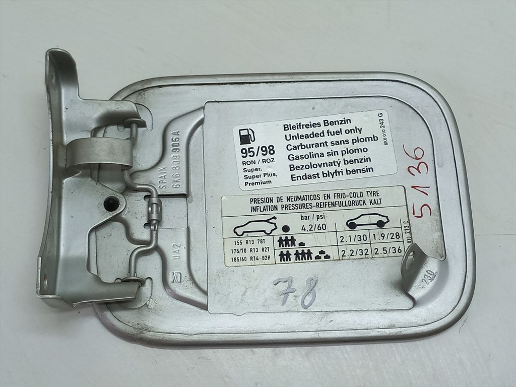 SEAT IBIZA II (6K1) 1.4 i Tankajtó #5136# 6K6809905A 5. kép