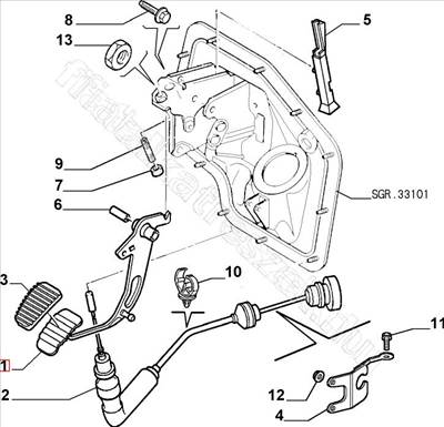Kuplungpedál - FIAT eredeti 1401079380