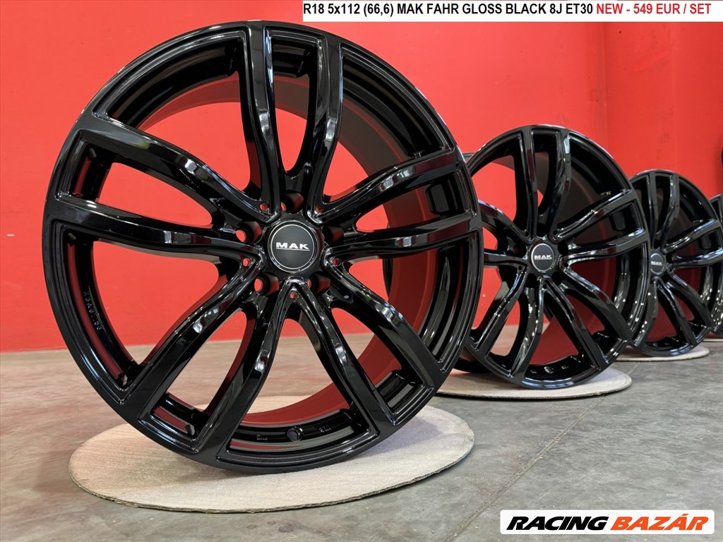 R18 5x112 (66,6) MAK FAHR GLOSS BLACK 8J ET30 új alufelnik felnik BMW  1. kép
