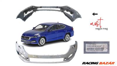 Skoda Octavia Mk4 első lökhárító üresen, javított, kis repedés a szegélyen 124031190100