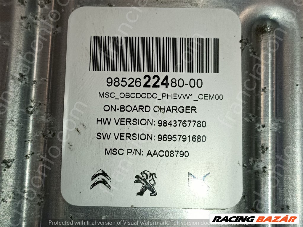 Peugeot 3008 II, 5008 II Hibrid Akkumulátor töltő elektronika A6MC60  9852622480 2. kép