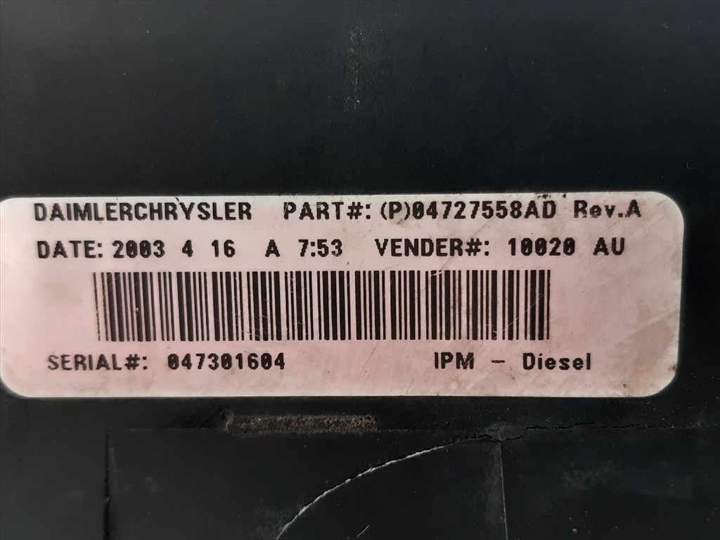 CHRYSLER VOYAGER IV (RG/ RS) 2.5 CRD Biztosítéktábla Motortér #28152# 04727080AD 8. kép