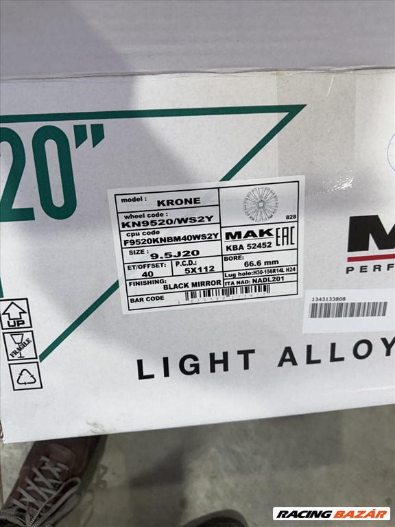 R20 5x112 (66,6) MAK KRONE BLACK MIRROR 9.5J ET40 új alufelnik 6. kép