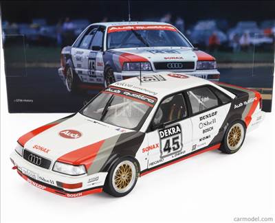 AUDI QUATTRO V8 TEAM SCHMIDT MOTORSPORT TECHNIK N 45 DTM SEASON 1990 WALTER ROHRL WHITE GREY RED