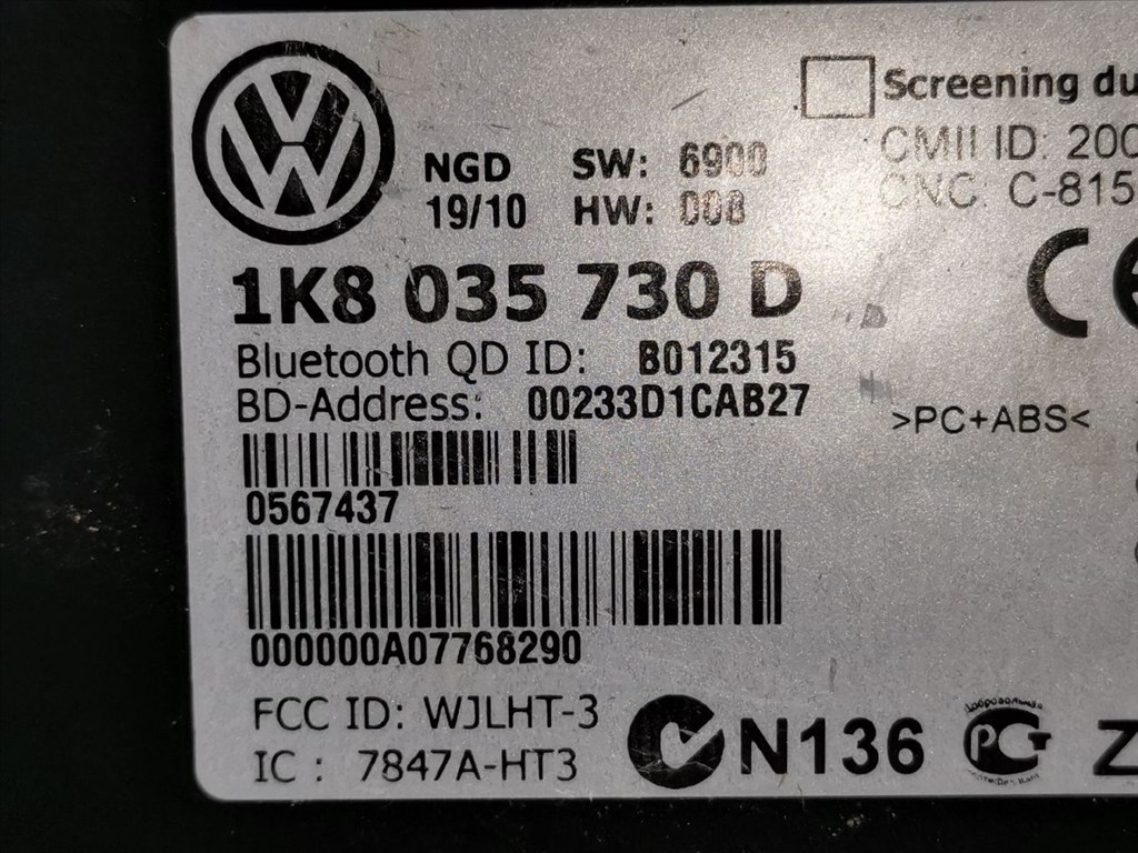 VW PASSAT Variant VI (3C5) 2.0 TDI 16V Bluetooth Elektronika #29905# 1K8035730D 4. kép