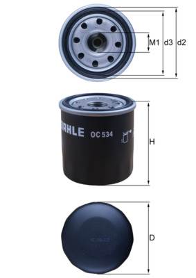 MAHLE OC 534 - olajszűrő CHERY CHEVROLET CHRYSLER CITROËN DAEWOO DAIHATSU EFFA EMGRAND (GEELY) GEELY