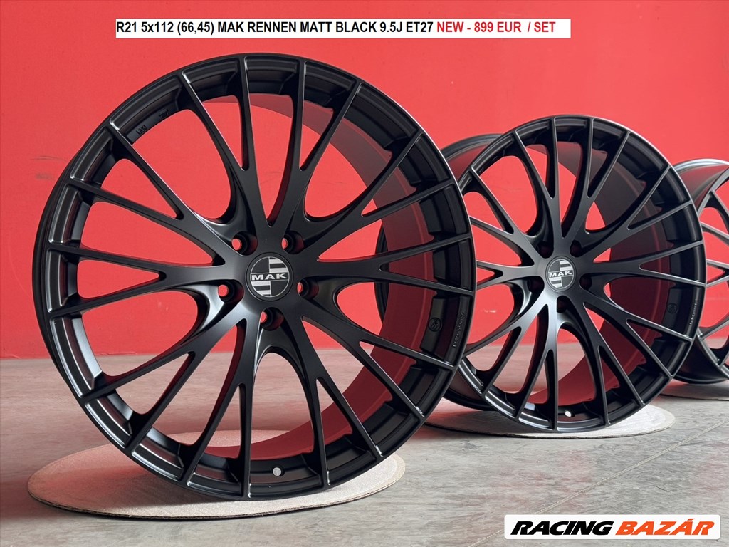 R21 5x112 (66,45) MAK RENNEN MATT BLACK 9.5J ET27 új alufelnik felnik 1. kép