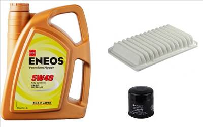 Suzuki Splash olajcsere szett 1.0-1.2 levegőszűrő, olajszűrő, Eneos Premium Hyper 5w40 4L (13780-73KA0, J1316004, UFI 23.255.00)