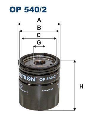 olajszűrő FILTRON OP 540/2 for FORD, LAND ROVER, CITROËN, FIAT, …