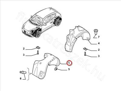 Alfa Mito dobbetét bal első ALFA ROMEO MITO - FIAT eredeti 50516274