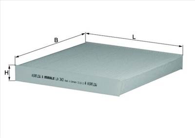 MAHLE LA 343 - pollenszűrő HYUNDAI HYUNDAI (BEIJING) KIA