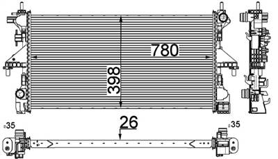 MAHLE CR 808 000P - Vízhűtő (Hűtőradiátor) FIAT