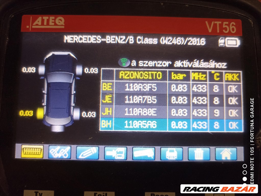5x112 16" Mercedes újszerű lemezfelni garnitúra +TPMS (R551) 10. kép