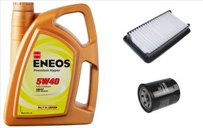 Suzuki Sx4 olajcsere szett 1.5-1.6 benzin 2009.08-ig  levegőszűrő, olajszűrő, Eneos Premium Hyper 5w40 4L (13780-79J00, 16510-61A01)