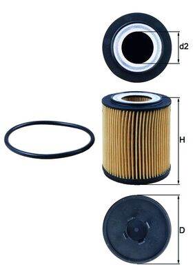 MAHLE OX 182D - olajszűrő CADILLAC CHEVROLET HOLDEN OPEL SAAB SATURN VAUXHALL VW
