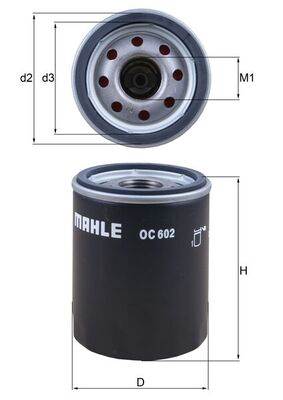 MAHLE OC 602 - olajszűrő CHRYSLER DAIMLER DODGE JAGUAR JEEP LAND ROVER SUZUKI