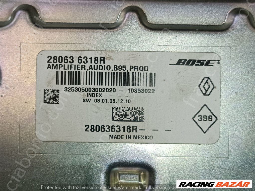 Renault Mégane III Bose erősítő 280636318R 3. kép