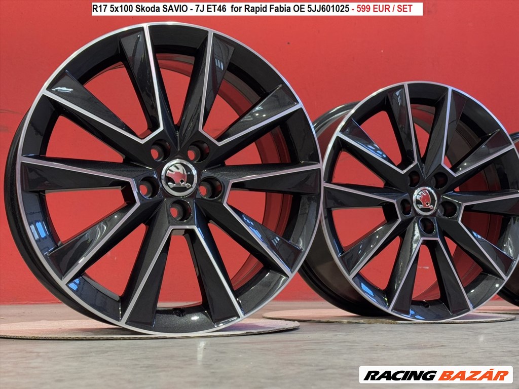 R17 5x100 Skoda SAVIO - 7J ET46  for Rapid Fabia OE 5JJ601025 gyári alufelnik 1. kép