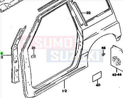 Suzuki Vitara SE416 Santana A oszlop belső 3 ajtós 64520-60A00