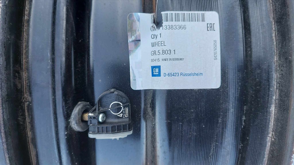 5x105 15" Opel K Astra 4 db acélfelni + TPMS 6. kép