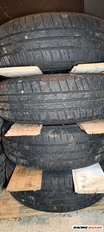 4x108 lyukosztású 14" használt (gyári felni) lemezfelni, rajta 185/65 használt nyári gumi gumi  3. kép