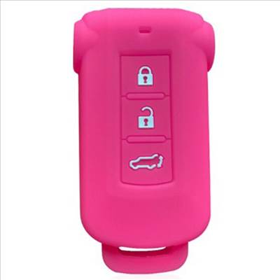 Mitsubishi kulcs szilikon tok 3 gombos - Pink