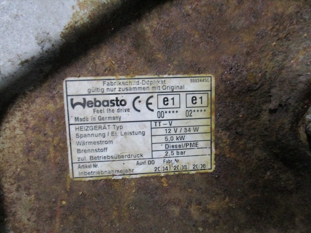 webasto állófűtés Jaguar S-type 9003445C 3. kép