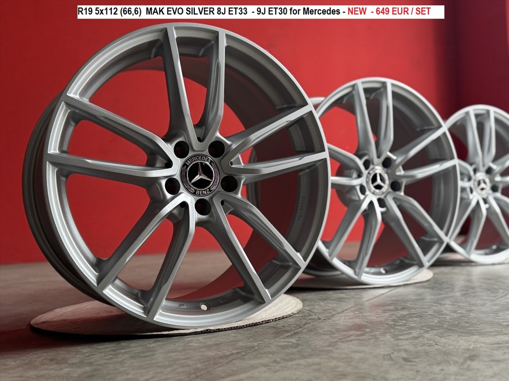 R19 5x112 (66,6)  MAK EVO SILVER 8J ET33  - 9J ET30 for Mercedes 1. kép