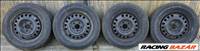 5x110, 6J15, ET49 Opel lemezfelni + 195/65 R15 eldobós Bridgestone téligumi