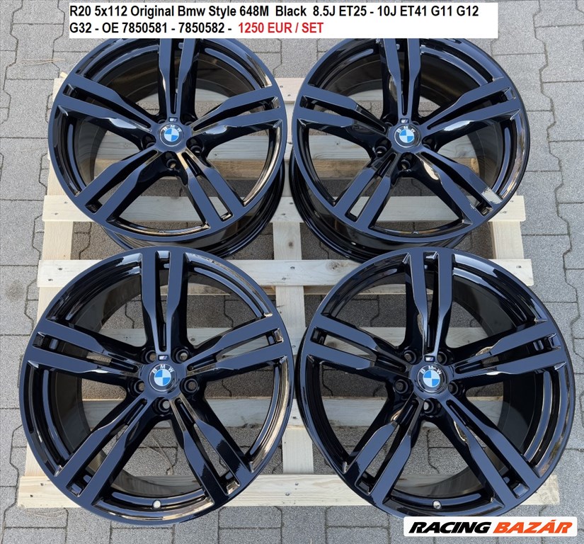 R20 5x112 Original Bmw Style 648M  Black  8.5J ET25 - 10J ET41 G11 G12 G32 1. kép