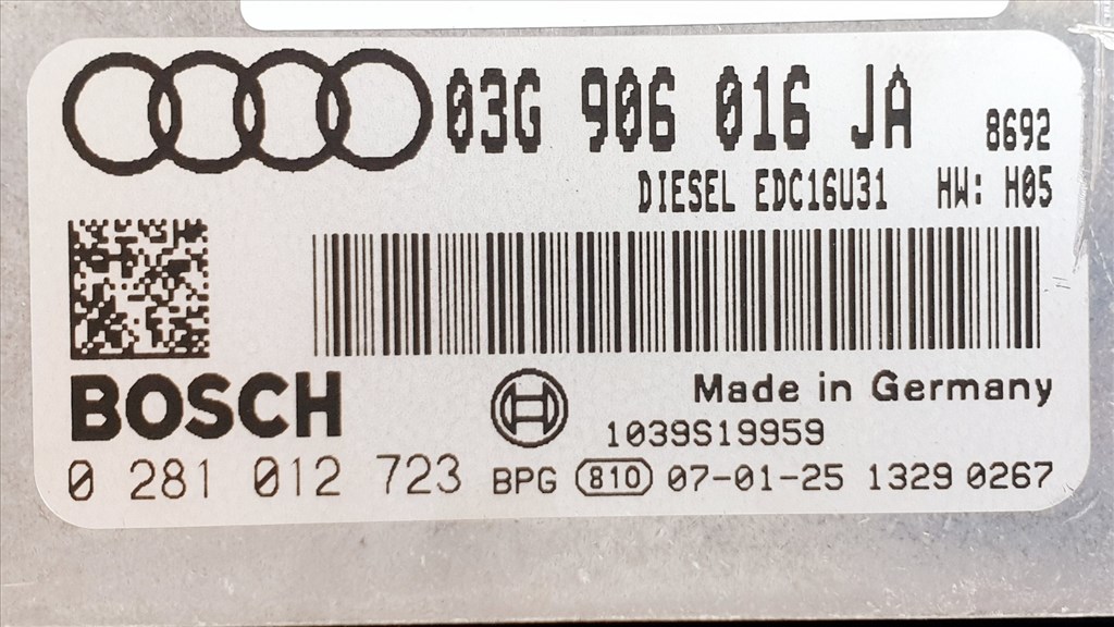 508638 Audi A4 B7, Motorvezérlő, Ecu, 0281012723, 03G906016JA, Bosch. 4. kép