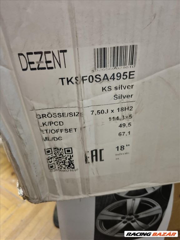  5x114.3 lyukosztású 7,5JJ 18" új Dezent alufelni 3. kép